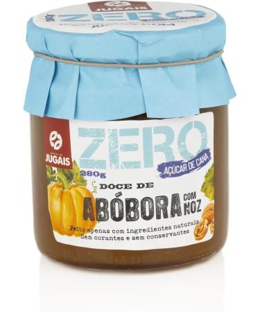 Quinta de Jugais Pumpkin and walnut jam with no added sugar no cane sugar all-natural ideal as a snack and for breakfast traditional and healthy taste 280g