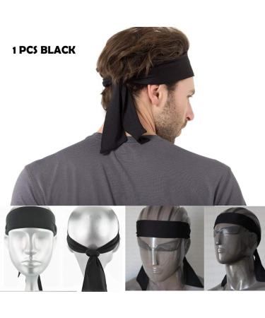 Non-Slip Sports Headband for Men & Women | Sweatband for Running Workout Tennis & More - Stretch & Moisture Wicking Schwarz - Buy Online on GoSupps.com