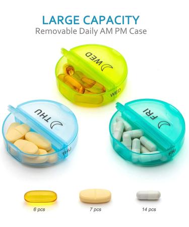 Monthly Pill Organizer 2x a Day, Large 4 Week Medication Dispenser for Vitamins & Supplements - Rainbow - Buy Online on GoSupps.com