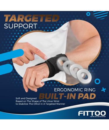 FITTOO Copper Infused TFCC Wrist Brace for Ulnar Sided Pain | Universal Size for Men & Women - Right Hand Large - Buy Online on GoSupps.com