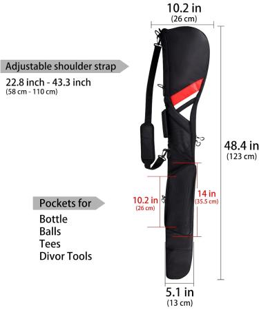 LZFAN Golf Club Bag Mini - Lightweight Driving Range Carrier for Men, Women, and Kids - A-Thickened Black - Buy Online on GoSupps.com