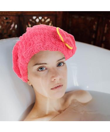 Quick Dry Hair Turbans for Women - Shower Cap & Towel Wrap - Medium Rosy Hair Drying Cap - Buy Online on GoSupps.com
