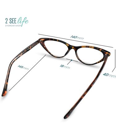 Tortoise Retro Cat Eye Reading Glasses for Women - Stylish & Comfortable 1.0x Solid Readers for All Face Shapes - Buy Online on GoSupps.com