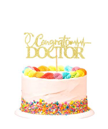 Congrats Doctor Cake Topper 2023 Doctors Graduation Cake Decor Medical School Grad Party Decorations Gold Glitter