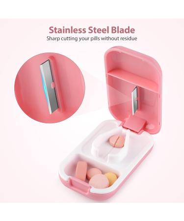 Opret Pill Cutter - Splitter with Blade for Small & Large Pills - Pink - Buy Online on GoSupps.com