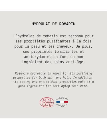 MY COSMETIK Organic Rosemary Hydrosol Flower Water Certified Ecocert Organic Cosmetics Made in France Regulates sebum purifies skin and hair 500 ml - Buy Online on GoSupps.com