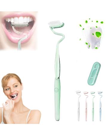 S-shaped toothbrush S-Shaped Vertical Toothbrush S-Shaped Vertical Brush Toothbrush Deep Clean Toothbrush Comprehensive Care for Teeth and Gums for Adults (D)