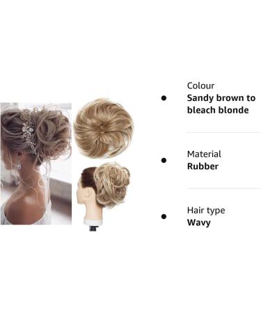 Tousled Updo Messy Bun Hair Extension Ponytail - Sandy Brown to Bleach Blonde - Buy Online on GoSupps.com