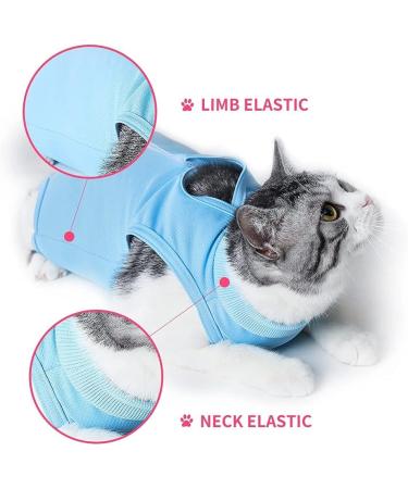 Easy Joy Recovery Suit for Cats - Postoperative Litter Clothing for Abdominal Wounds | E-Collar Alternative | Soft Indoor Pet Apparel (M Blue) - Buy Online on GoSupps.com