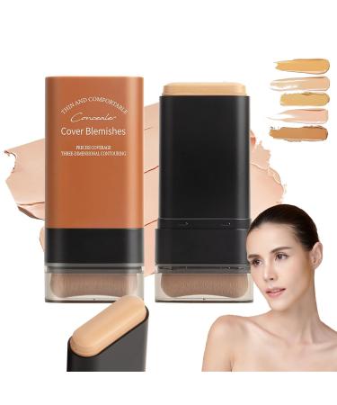 Flawless Eraser Foundation Stick Korea Flawless Eraser Foundation Stick Hydrating Lightweight Foundation Stick with Brush Cosmetics Foundation Stick for Mature Skin Travel Size Makeup (Nature #) Nature 5 g (Pack of 4)