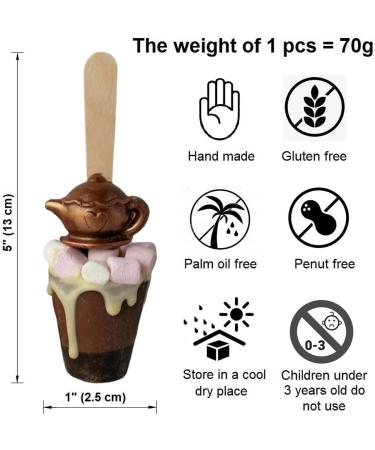 Set of 6 Belgian Hot Chocolate Stirrers Spoons Sticks "Tea Time" with Individually wrapped Handmade - Buy Online on GoSupps.com