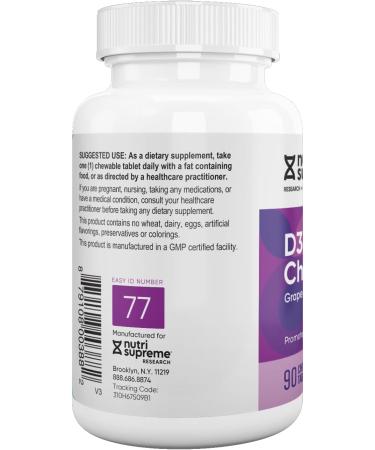 Nutri Supreme Research K2 with D3 Chews Grape Flavor 90 Count - Buy Online on GoSupps.com
