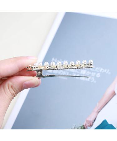 Inilbran Vintage Crystal Pearl Hair Clip Gold Rhinestone Wedding Hair Barrettes French Crystal Hairpin Barrette Sparkly Cz Hair Pins Hairclip Decorative Crystal Wedding Headpieces for women - Buy Online on GoSupps.com