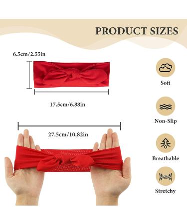 ORYOUGO Fashion Elastic Headband - Stretchy Solid Color Criss Hairband for Girls - Turban Knotted Rabbit Hair Band in Red - Buy Online on GoSupps.com