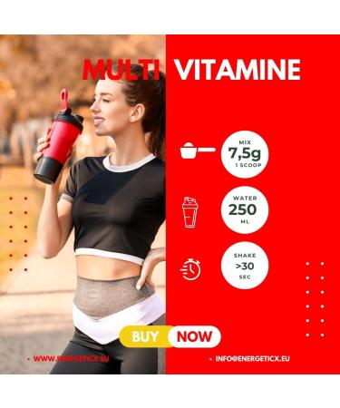  Energeticx Daily Dose of Multi-Vitamin Powder - Complete Daily Complex of Vitamins and Minerals for Energy Immune Support and Bone Health - Buy Online on GoSupps.com