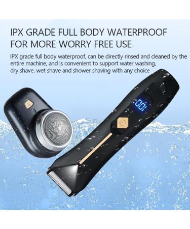 Buy 2-in-1 Men's Electric Hair Clipper & Groin Trimmer - Rechargeable Body Grooming Razor for Pubic & Bikini Hair Removal - Buy Online on GoSupps.com