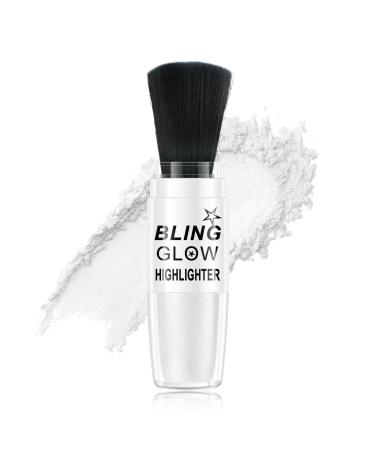 KYDA Glitter Powder Highlighter Makeup Face & Body Brush Powder Highlighter Sparkling Coverage Body Highlighter Makeup High Glossy Loose Powder Makeup 01 #01 0.18 Ounce (Pack of 1)