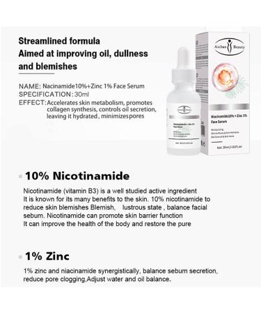 AICHUN BEAUTY Face Serum Eye Essence Anti-Wrinkle Anti-Acne Moisturizing & Pore Shrinking - 30ml Niacinamide 10% + Zinc 1% - International Shipping Available - Buy Online on GoSupps.com