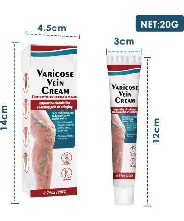 Vein Relief Cream 20g - Improve Blood Circulation & Reduce Varicose Veins on Legs - Buy Online on GoSupps.com