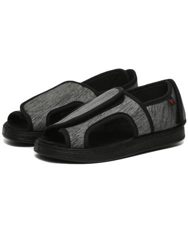 WCXTY Adults Health Shoe Velcro Sandals Open Toe Adjustable Wide Orthopedic Fasciitis Edema Slippers Diabetic Slippers (Size : 8.5)