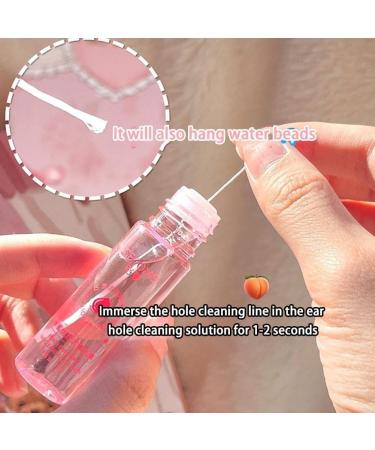 BAILIY 60Pcs Pierced Ear Cleaning Set Peach Floss Ear Hole Aftercare Earrings Set Tool Hole Kit Cleaner - Buy Online on GoSupps.com