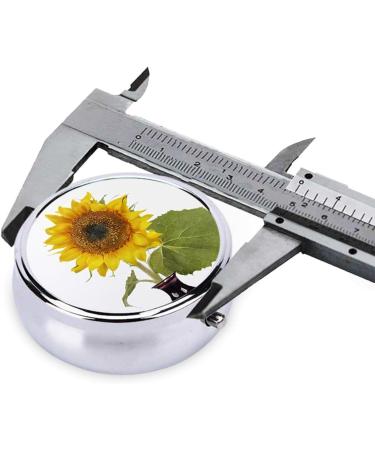 Bloom Sunflower Mini Round Pill Box | 3 Compartment Portable Pill Organizer for Travel Home & Office - Buy Online on GoSupps.com