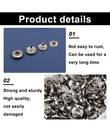 50 Sets 10mm Silver Metal Snap Fasteners Kit with Installation Tools - Perfect for Sewing, Clothing, Bracelets, Jackets, Bags, Belts & DIY Crafts - Buy Online on GoSupps.com