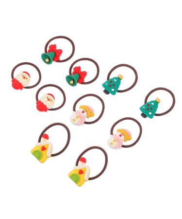 minkissy 5 Pairs Hair Rope Christmas Girls Hair Ring Christmas Party Headwear Xmas Fine Hair Holder Festival Xmas Hair Rings Christmas Hair Ties House Christmas Tree Miss Rubber Band