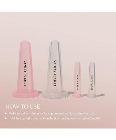 Vanity Planet 4-Piece Silicone Cupping Set for De-Puffing, Toning, and Lifting - Professional Vacuum Therapy for Anti-Cellulite and Facial Massage - Buy Online on GoSupps.com