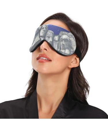 Susiyo Mount Rushmore Cartoon Landscape Sleep Eye Mask - Soft Comfort Eyeshade for Travel, Yoga, Nap - Elastic Headband Sleeping Mask & Blindfold - Buy Online on GoSupps.com
