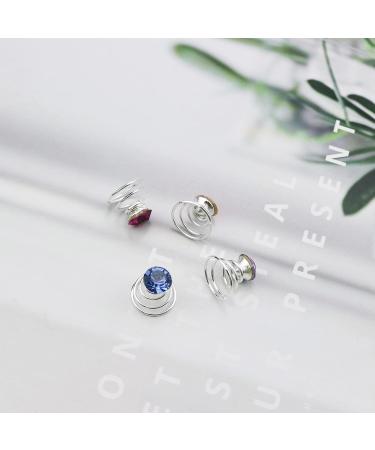 Donleeving 48 Strass Hair Spiral Clips - Shiny Rhinestone Metal Twist Hair Accessories for Brides - Blue Red Rose Purple - Buy Online on GoSupps.com