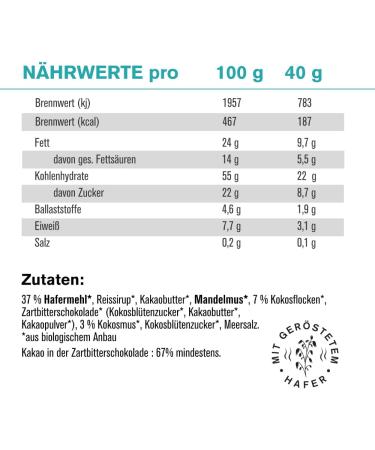TZAMPAS Clean Eating Coconut Oat Energy Bars - The Dreamer (16 x 40 g) - With Coconut and Chocolate - Organic Vegan No Additives. - Buy Online on GoSupps.com