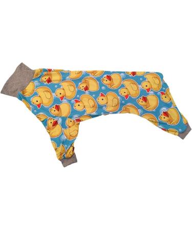 Pit Bull Lightweight Pajamas - Yellow Rubber Duck Print - Full Coverage Dog Pajamas - Size Large - Buy Online on GoSupps.com
