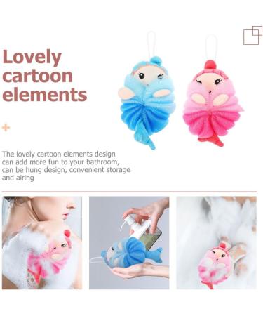 FRCOLOR 6 Pcs Cute Animal Bath Loofahs - Mermaid & Princess Shower Poufs Soft Mesh Sponges for Baby & Kids - Buy Online on GoSupps.com