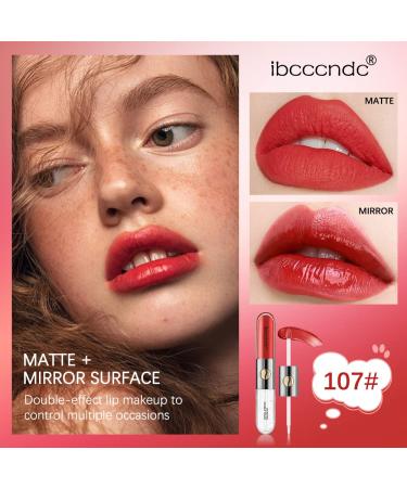 Two-Step Liquid Lipstick & Moisturizing Lip Oil Set | Waterproof Non-Sticky Fruit Flavor | ibcccndc 107 - Buy Online on GoSupps.com