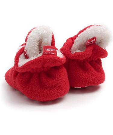 TMEOG Baby Booties Slippers | Infant Boots for Boys Girls | Winter Sock Crib Shoes 0-18 Months | 0-6 Months | Red - Buy Online on GoSupps.com