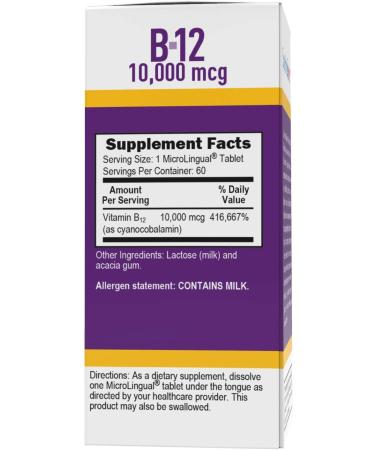 Superior Source Vitamin B12 10000 mcg Sublingual Tablets - Metabolism & Energy Boost, Nervous System Support - 60 Count, Non-GMO - Buy Online on GoSupps.com