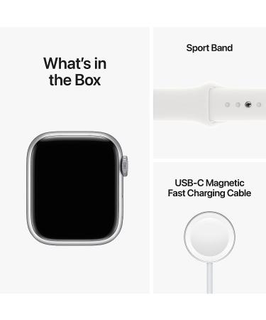 Apple Watch Series 8 GPS 41mm Smart Watch - Silver Aluminum Case with White Sport Band Fitness Tracker with Blood Oxygen & ECG Apps Always-On Retina Display Water Resistant 41mm M/L Fits 150-200mm Wrists - Buy Online on GoSupps.com