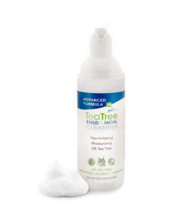 Advanced Tea Tree Eyelid and Facial Cleanser - 50mL - Non-Irritating Eyelash & Eyelid Cleanser Soothes Irritation with Tea Tree Vitamin E and Shea Butter 1.7 Fl Oz (Pack of 1)