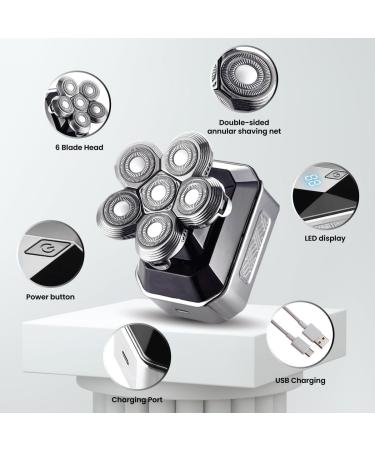 5 in 1 Head Shaver for Men - Waterproof Electric Shaver Beard Trimmer Nose Trimmer & Massager - FlexSeries for Bald Men - Buy Online on GoSupps.com
