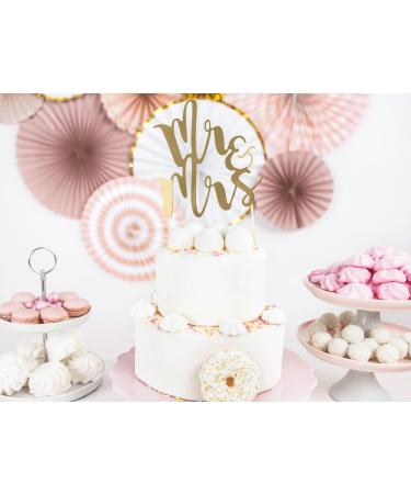 Mr & Mrs Cake Topper - 25.5 cm Gold Wedding Decoration | Elegant Cake Figure for Celebrations - Buy Online on GoSupps.com