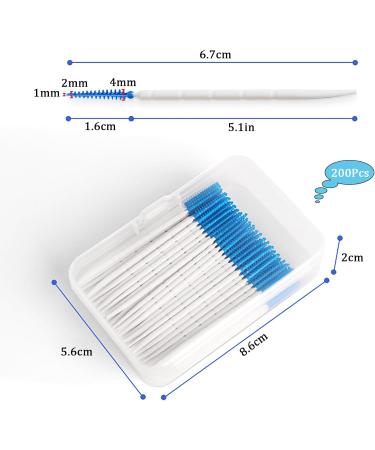 200 Interdental Brushes & 2-in-1 Silicone Toothbrush - Dual-House Oral Tooth Picks for Effective Tooth Cleaning (Blue) - Buy Online on GoSupps.com