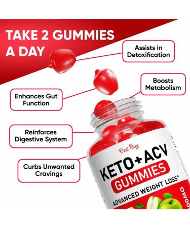 Buy Keto ACV Gummies Advanced - Gluten-Free Apple Cider Supplements for Men & Women | 1000mg - Made in USA - (Pack of 2 - Buy Online on GoSupps.com