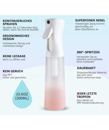 Tanshine 200ml/300ml Spray Bottle - Fine Fog Disinfectant & Hair Care - Pink & White | Ideal for Plants Cleaning & More - International Shipping - Buy Online on GoSupps.com