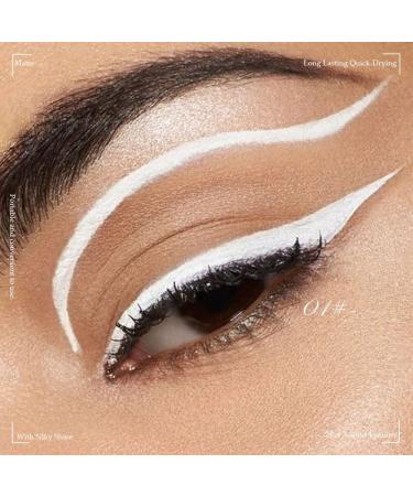 evpct 2Pcs White Black Liquid Eyeliner Set - Waterproof Colored Eye Liners for Women | Eyeliner Stamps Shapes for Eyes - Delineador de ojos contra el agua | Delineadores de colores blanco para ojos - Buy Online on GoSupps.com