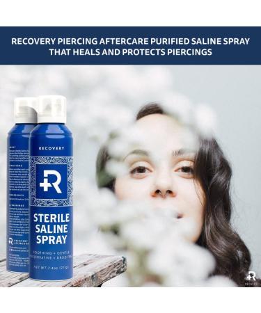 Recovery Piercing Aftercare Purified Saline Spray - All Natural Cleaner (6 oz Can) - Buy Online on GoSupps.com