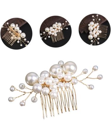 FRCOLOR Pearl Comb Hair Combs for Women Accessories Rhinestone Hair Accessories Pearls Headpiece Wedding Hair Jewelry Hair Bling Pearl Hair Clips Hair up European Style Bride Alloy - Buy Online on GoSupps.com