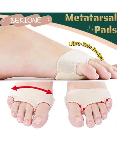 Metatarsal Pads for Foot Pain Relief | Cotton & Gel Forefoot Cushions for Women & Men - S(8.25In-9.65In) Beige - Buy Online on GoSupps.com