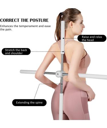 HLEOQVE Yoga Training Sticks - Posture Corrector & Stretching Tool - Retractable Design - Gray - Buy Online on GoSupps.com