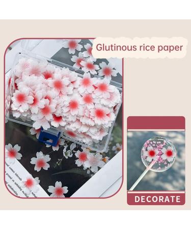 Hpory Edible Flower Cupcake Toppers 100 Pcs Cherry Blossoms Cake Topper Glutinous Rice Paper Happy Birthday Cake Toppers Flowers Cake Decorations for Birthday Wedding Celebration Party - Buy Online on GoSupps.com